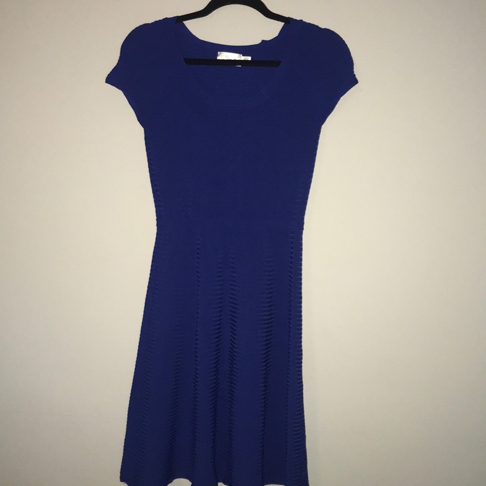 Ribbed royal blue dress